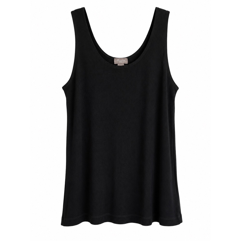 Chico's Travelers Black Tank Top Size 1 Medium Stretch travel